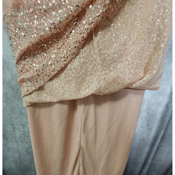 Candalite Dress Formal Maxi Blush Pink Sequins Womens Size XL Overlay NWT - Picture 11 of 12